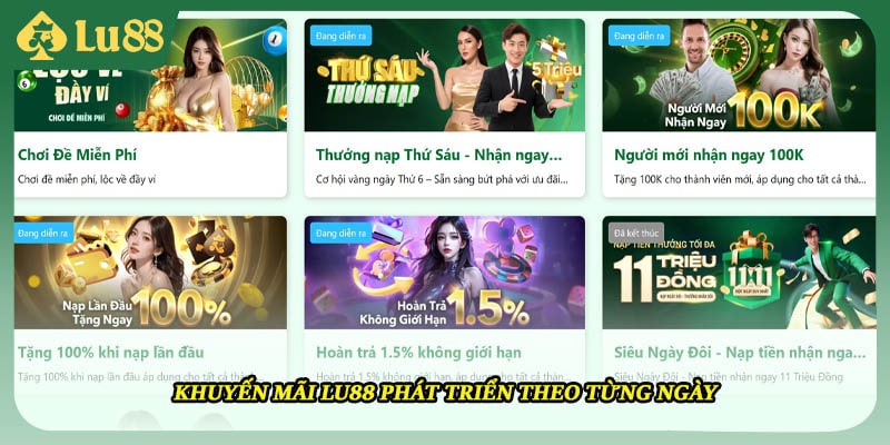 Khuyến mãi LU88 phát triển theo từng ngày